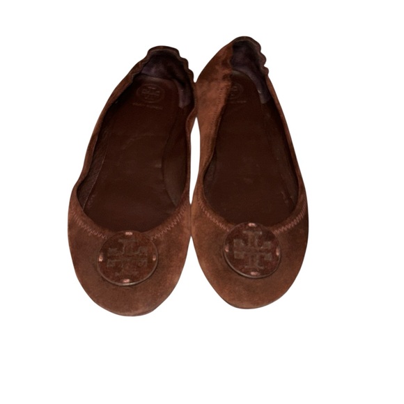 Tory Burch Shoes - Tory Burch Minnie Travel Ballet Leather Logo Black Cherry Size 10